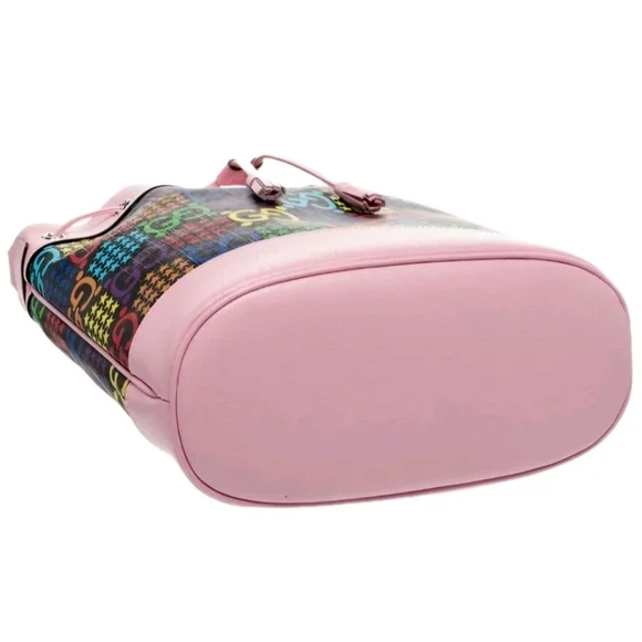 Gucci Psychedelic Multicolor Print Bucket Bag Pink with Drawstring (EUC) - Picture 5 of 16